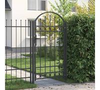 vidaXL Puerta de cerca ASSEN 100 x 175 cm Gris Con cerradura