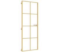 vidaXL Puerta de interior dorada de aluminio y vidrio templado 76x201,5 cm