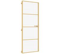 vidaXL Puerta de interior dorada vidrio templado y aluminio 76x201,5cm