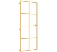 vidaXL Puerta de Interior Panel Decoración Vidrio Templado y Aluminio Color Dorado y transparente, Dorado y mate, Negro y transparente y mate y mas