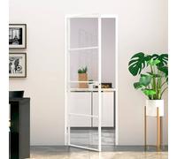 vidaXL Puerta de interior vidrio templado y aluminio blanco 76x201,5cm