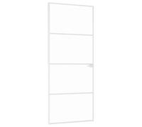 vidaXL Puerta de interior vidrio templado y aluminio blanco 83x201,5 cm