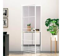 vidaXL Puerta de interior vidrio templado y aluminio blanco 83x201,5cm
