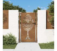vidaXL Puerta de jardín 100x200 cm de acero corten con diseño de árbol