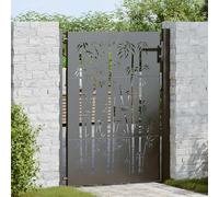 vidaXL Puerta de jardín 110 x 130 cm Negro Con cerradura