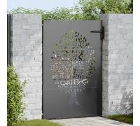 vidaXL Puerta de jardín 85 x 150 cm Negro Con cerradura