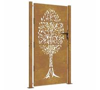 vidaXL Puerta de jardín Acero corten diseño árbol 100x175 cm, Puerta de Metal, Puerta Delantera de jardín, Puerta de jardín con Cerradura
