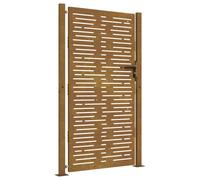 vidaXL Puerta de jardín Acero corten diseño Cuadrado 100x175 cm, Puerta de Metal, Puerta Delantera de jardín, Puerta de jardín con Cerradura
