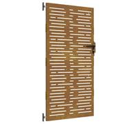 vidaXL Puerta de jardín Acero corten diseño Cuadrado 85x175 cm, Puerta de Metal, Puerta Delantera de jardín, Puerta de jardín con Cerradura