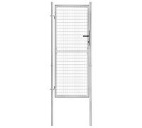vidaXL Puerta de jardín Acero galvanizado plateado Bisagras resistentes Diseño clásico 105x250 cm