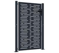 vidaXL Puerta de jardín Acero Gris Antracita diseño Cuadrado 100x150cm, Puerta de Metal, Puerta Delantera de jardín, Puerta de jardín con Cerradura