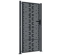 vidaXL Puerta de jardín Acero Gris Antracita diseño Cuadrado 100x175 cm, Puerta de Metal, Puerta Delantera de jardín, Puerta de jardín con Cerradura