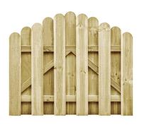 vidaXL Puerta de Jardín Arqueada Patio Exterior Poste Verja Estaca Entrada Valla Cerca Cancela Robusta Estable Duradera 100x75 cm Madera de Pino