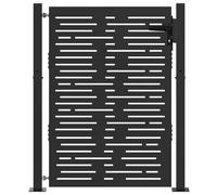 vidaXL Puerta de jardín con Cerradura Negro 110 x 130 cm, Puerta de jardín Elegante, decoración Moderna al Aire Libre, Barrera de Metal Duradera para Entrada Segura