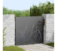 vidaXL Puerta de jardín con cerradura Negro 85 x 100 cm