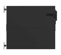 vidaXL Puerta de jardín con Cerradura Negro 85 x 100 cm, Puerta de Metal Moderna y Duradera, Entrada Segura, Acero Resistente a la Intemperie, Barrera Rectangular