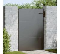 vidaXL Puerta de jardín con cerradura Negro 85 x 150 cm