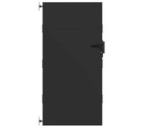 vidaXL Puerta de jardín con cerradura Negro 85 x 200 cm, Puerta de metal moderna y duradera, entrada segura, acero resistente a la intemperie, barrera rectangular