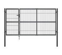 vidaXL Puerta de jardín con postes de acero 350x140 cm antracita
