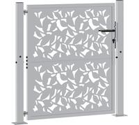 vidaXL: Puerta de jardín de 100x100 cm, acero resistente a la intemperie, diseño de láminas