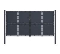 vidaXL Puerta de jardín de acero 300 x 150 cm color antracita
