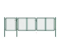 vidaXL Puerta de jardín de acero 400 x 100 cm verde