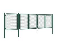vidaXL Puerta de jardín de acero 400 x 75 cm verde