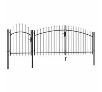 vidaXL Puerta de Jardín de Acero Casa Hogar Huerto Piscina Porche Cancela Pórtico Portillo Portón Abertura Paso Entrada Salida Bricolaje 1,5x4 m Negro