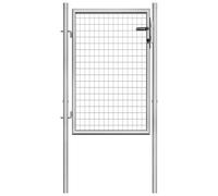 vidaXL Puerta de jardín de acero galvanizado 105x100 cm color plata