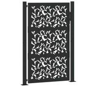 vidaXL Puerta de jardín de diseño de Hojas de Acero Negra 100x150 cm, Puerta de Cerca, Puerta Exterior, Puerta de Metal, Puerta de Seguridad