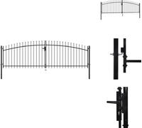vidaXL Puerta de jardín de doble hoja con puntas de lanza, 400 x 150 cm - Puertas para jardín
