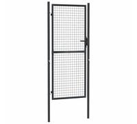 vidaXL Puerta de jardín de Malla Acero galvanizado 100 x 200 cm Gris