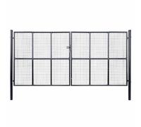 vidaXL Puerta de jardín de Malla Acero galvanizado 400 x 175 cm Gris