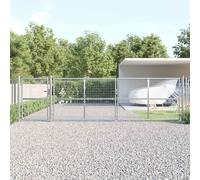 vidaXL Puerta de jardín de malla plateada 500 x 125 cm acero galvanizado