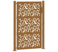 vidaXL Puerta de jardín diseño de Hojas de Acero Desgastado 100x150 cm, Puerta de Cerca, Puerta Exterior, Puerta de Metal, Puerta de Seguridad