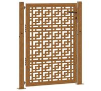 vidaXL Puerta de jardín diseño en Cruz de Acero Desgastado 100x125 cm, Puerta de Cerca, Puerta Exterior, Puerta de Metal, Puerta de Seguridad