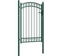 vidaXL Puerta de jardín EMMEN con arco, acero, 100 x 106 cm, verde