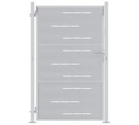 vidaXL Puerta de jardín Plateado 85 x 120 cm Acero Inoxidable, Puerta de estructuras Modernas para jardín y terraza, Valla Exterior, Acero Inoxidable
