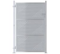 vidaXL Puerta de jardín Plateado 85 x 144 cm Acero Inoxidable, Puerta Moderna para jardín y terraza, Barrera de Acero INOX, diseño Compacto y Resistente a la oxidación