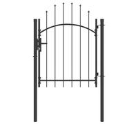 vidaXL Puerta de jardín WOERDEN 100 x 100 cm Acero Gris Con cerradura