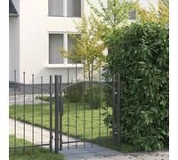vidaXL Puerta de jardín WOERDEN 125 x 100 cm Acero Gris Con cerradura