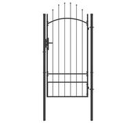 vidaXL Puerta de jardín WOERDEN 200 x 100 cm Acero Gris Con cerradura