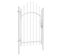vidaXL Puerta de jardín Woerden de acero, 1x2,45 m, blanca