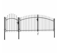 vidaXL Puerta de jardín Woerden de Acero Casa Hogar Huerto Piscina Porche Cancela Pórtico Portillo Portón Abertura Entrada Salida Bricolaje 1,25x4 m Negro
