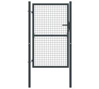 vidaXL Puerta de Malla de Jardín de Valla Acero Galvanizado Gris Dimensiones 100 x 125 cm, 100 x 175 cm, 100 x 200 cm y mas