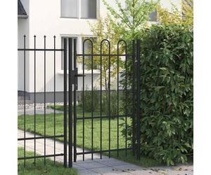 vidaXL Puerta de seguridad BOXTEL, modelo de una sola hoja con arco superior, acero, 1 x 1,5 m, color