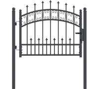 vidaXL Puerta de seguridad con remate en forma de lanza, modelo KAMPEN, 103 x 75 cm, acero, con cerradura
