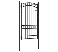 vidaXL Puerta de seguridad EMMEN con arco superior, acero, 100 x 123,5 cm, color