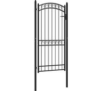 vidaXL Puerta de seguridad EMMEN con arco superior, acero, 100 x 136 cm, color