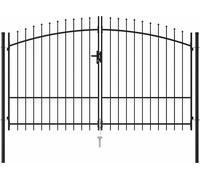 vidaXL Puerta de seguridad Woerden, doble puerta con cerradura de pestillo, 299,5 x 224,5 cm